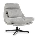 *WOONWINKEL* Eleonora Cooper Draaibare Fauteuil Grijze Stof, Huis en Inrichting, Fauteuils, Verzenden, Nieuw, Stof