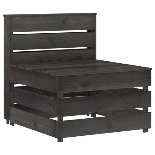 vidaXL Tuinmiddenbank pallet geïmpregneerd grenenhout grijs, Tuin en Terras, Tuinsets en Loungesets, Nieuw, Verzenden