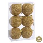 Kerstballen set 6 stuks Goud Ø 6 cm, Diversen, Kerst, Ophalen of Verzenden, Nieuw