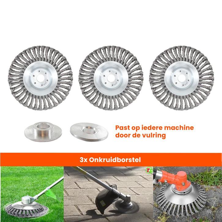 Set van 3 Stuks ! Universele Onkruidborstel – 15 CM –, Tuin en Terras, Onkruidbranders, Nieuw