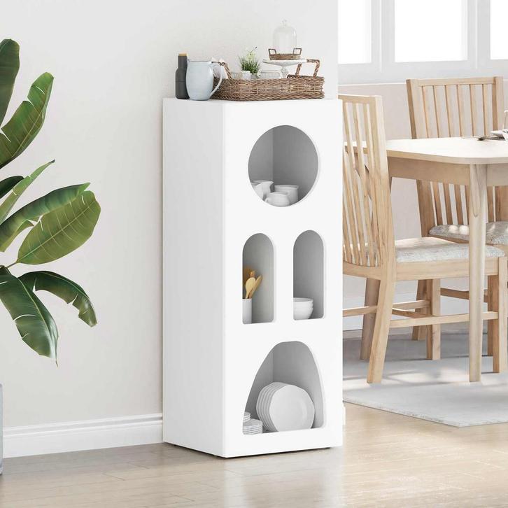 vidaXL Dressoir Wit 40 x 35 x 100,5 cm Bewerkt hout, Huis en Inrichting, Kasten | Dressoirs, Nieuw, Minder dan 50 cm, Overige houtsoorten