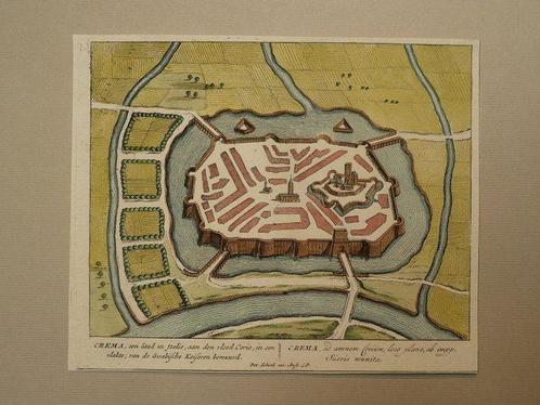Italië - room; Petrus Schenk - Cremona, een stad in Italie, Boeken, Atlassen en Landkaarten