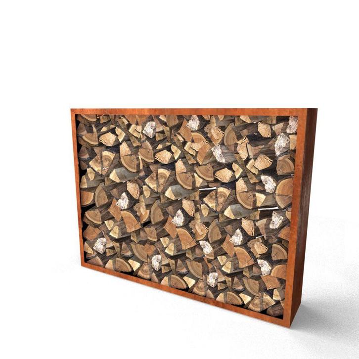 Geroba Egura C9  houtopslag 2000x385x1500mm - Cortenstaal, Tuin en Terras, Overige Tuin en Terras, Nieuw, Verzenden