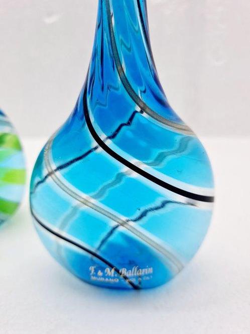 F&M Ballarin - Vaas - Glas - Twee geweldige vaasjes met, Antiek en Kunst, Curiosa en Brocante