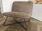 Leren fauteuil zonder armleuning met kruisframe - bruin leer, Huis en Inrichting, Nieuw, Ophalen of Verzenden, 75 tot 100 cm, Industrieel
