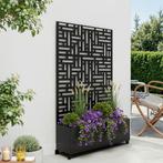 Tuinscherm Bernalda met plantenbak op wielen 186x120x40 cm z, Verzenden, Nieuw