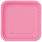 Roze Borden Vierkant 17,5cm 16st, Verzenden, Nieuw