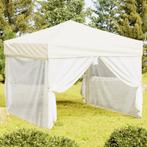 vidaXL Partytent inklapbaar met zijwanden 3x3 m crèmekleurig, Verzenden, Nieuw, Partytent
