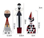 Set of 3 Wooden Dolls - Vitra  replica - No 12, 13 en 14, Nieuw