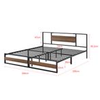 Metalen bed Villach met matras 180x200 cm zwart en walnoot, Huis en Inrichting, Slaapkamer | Bedden, Verzenden, Nieuw
