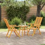 vidaXL Tuin Bistro Set 3 pcs Bruin Massief acaciahout, Verzenden, Nieuw