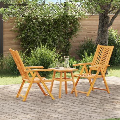 vidaXL Tuin Bistro Set 3 pcs Bruin Massief acaciahout, Tuin en Terras, Tuintafels, Nieuw, Verzenden