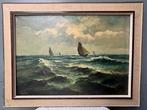 H. Houssart (XIX-XX) - Zeegezicht met zeilschepen, Antiek en Kunst, Kunst | Schilderijen | Klassiek