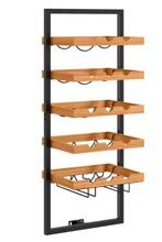 Wand Wijnrek 5-Lagen – Met Glashouder en Ruimte 15 Flessen, Huis en Inrichting, Woonaccessoires | Wijnrekken, Verzenden, Nieuw