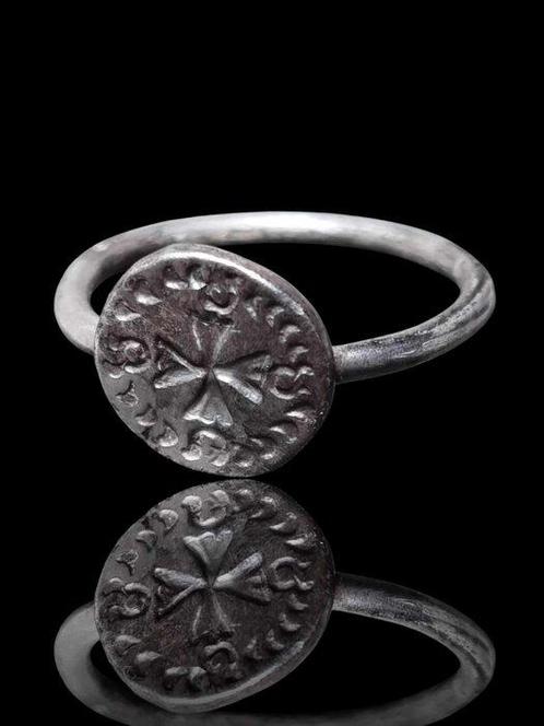 Middeleeuwen, kruisvaardersperiode Silver Templier Ring, Sieraden, Tassen en Uiterlijk, Antieke sieraden