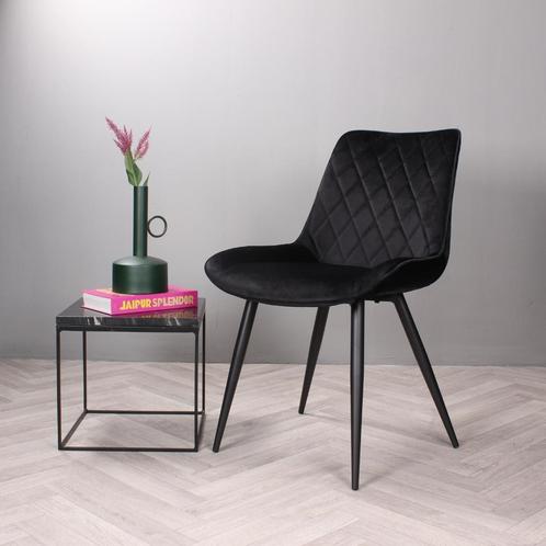 Eetkamerstoel  Velvet Zwart - Armstoel Zwart  - Stoel, Huis en Inrichting, Stoelen, Zwart, Nieuw, Ophalen of Verzenden