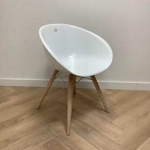 Tweedehands design stoel Pedrali Gliss hout 904,   wit, Huis en Inrichting, Stoelen, Eén, Gebruikt, Stof, Ophalen of Verzenden