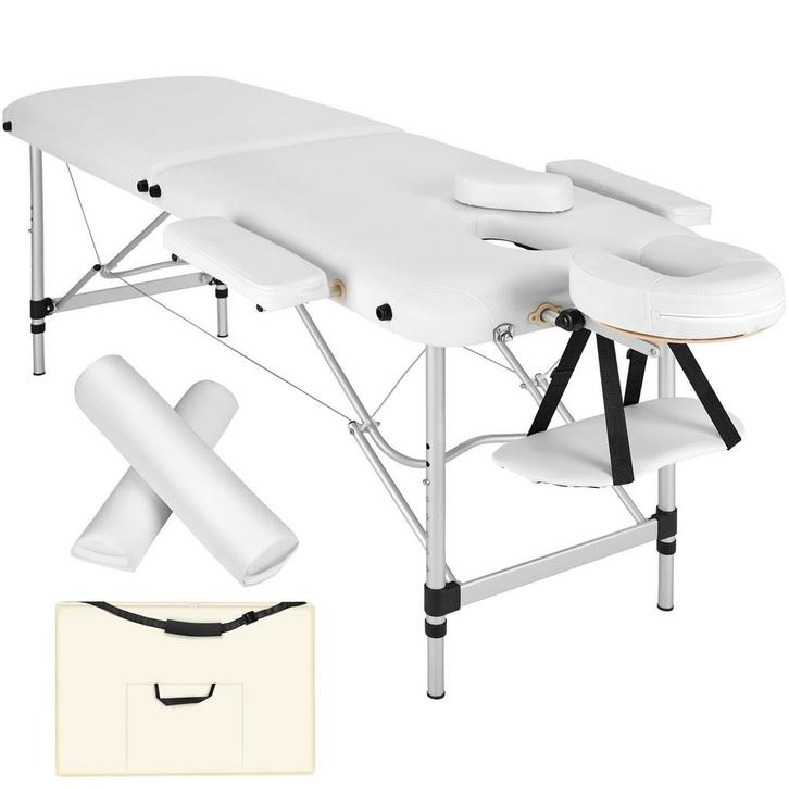 Massagetafel-set 2 zones met vulling, rolkussens en aluminiu, Sport en Fitness, Massageproducten, Verzenden