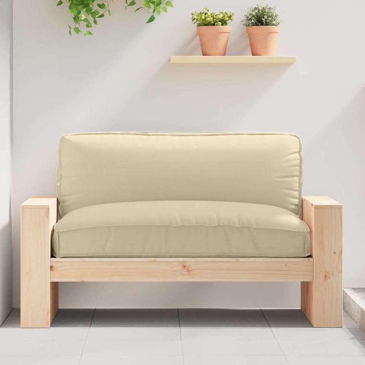 vidaXL Palletkussen voor zitting Beige 120 x 80 x 12 cm, Huis en Inrichting, Woonaccessoires | Kussens, Beige, Nieuw, Verzenden