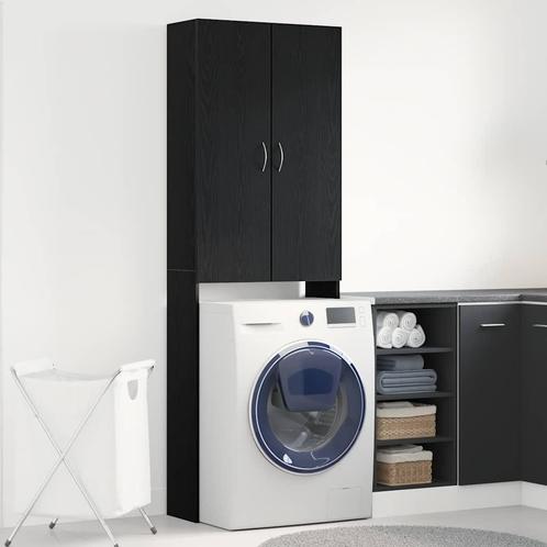 vidaXL Wasmachinekast 64x25,5x190 cm zwart eikenkleur, Witgoed en Apparatuur, Wasmachines, Nieuw, Verzenden