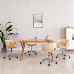 vidaXL Eetkamerstoelen draaibaar 4 st kunstleer crèmekleurig, Verzenden, Nieuw