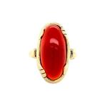 Gouden vintage ring met carneool 14 krt, Sieraden, Tassen en Uiterlijk, Ringen, Ophalen of Verzenden, Nieuw