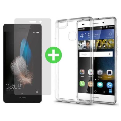 Huawei P8 Transparant TPU Hoesje + Screen Protector Tempered, Telecommunicatie, Mobiele telefoons | Toebehoren en Onderdelen, Nieuw