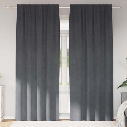 vidaXL Gordijnen met gordijnen 2 pcs Lichtgrijs 140 x 245 cm, Huis en Inrichting, Stoffering | Gordijnen en Lamellen, Nieuw, Verzenden