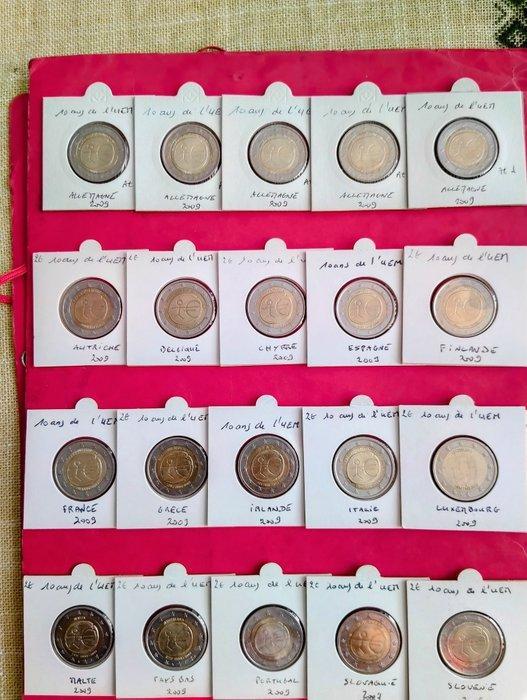Europa. 2 Euro 2009 10 Ans UEM (20 monnaies) (Zonder, Postzegels en Munten, Munten | Europa | Euromunten