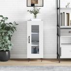 vidaXL Dressoir 34,5x34x90 cm bewerkt hout hoogglans wit, Minder dan 50 cm, Verzenden, Nieuw, 25 tot 50 cm