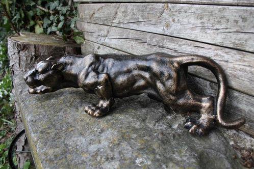 sculptuur, Creeping Panther - 41 cm - Gietijzer, Antiek en Kunst, Kunst | Designobjecten