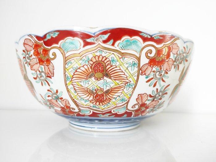 Kom - Intérieur fleurs bleues - 27 cm de diamètre -, Antiek en Kunst, Antiek | Overige Antiek