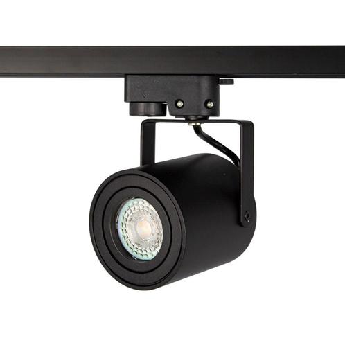 LED 1-fase Railspot met GU10 fitting | Zwart, Huis en Inrichting, Lampen | Plafondlampen, Nieuw, Kunststof, Metaal, Ophalen of Verzenden