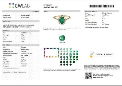 Zonder Minimumprijs - Ring - 14 karaat Geel goud - 1.47ct., Sieraden, Tassen en Uiterlijk, Ringen