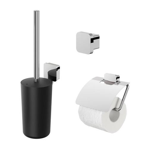 Accessoires Set Geesa Topaz Toiletborstelhouder Handdoekhaak, Doe-het-zelf en Verbouw, Sanitair, Bad, Nieuw, Chroom, Ophalen of Verzenden