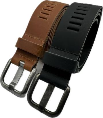 ARIESZZZ Riem Unisex Leder - Cognac Zwart - 2 pack beschikbaar voor biedingen