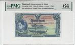 1937 Thailand P 26 1 Baht Pmg 64, Postzegels en Munten, Bankbiljetten | Europa | Niet-Eurobiljetten, Verzenden