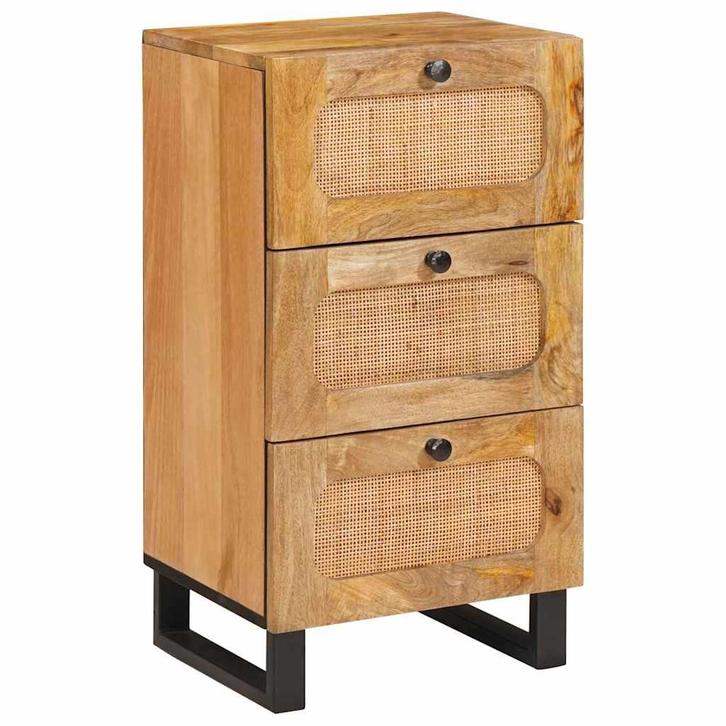 vidaXL Dressoir met lade Bruin 40 x 33,5 x 75 cm Massief, Huis en Inrichting, Woonaccessoires | Cd- en Dvd-rekken, Nieuw, Verzenden