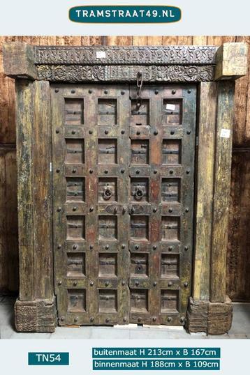 Antieke teakhouten deur, inloopkast deur, decoratieve deur