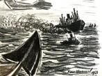 Frans Masereel - Gallionsfigur lithograph - 1963
