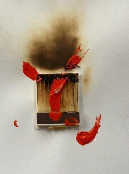 Bernard Aubertin (1934-2015) - Dessin de feu, Antiek en Kunst, Kunst | Schilderijen | Modern