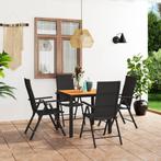 vidaXL 5-delige Tuinset zwart en bruin, Tuin en Terras, Tuinsets en Loungesets, 5 zitplaatsen, Nieuw, Tuinset, Verzenden