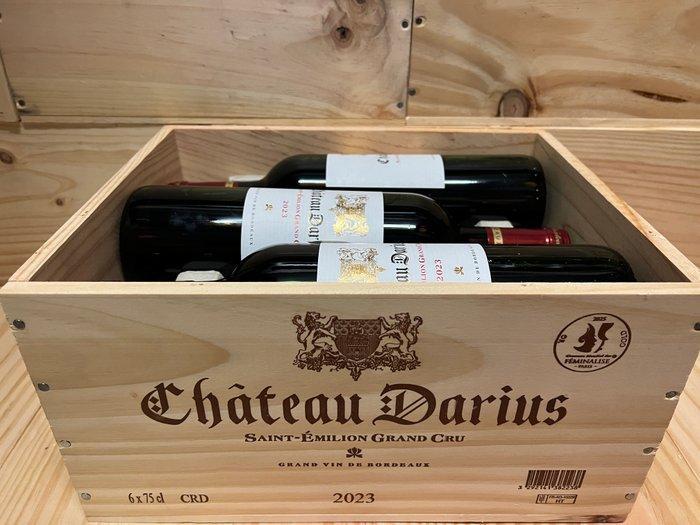 2023 Chateau Darius - Saint-Émilion Grand Cru - 6 Flessen, Verzamelen, Wijnen