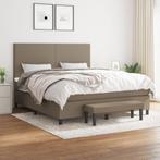 vidaXL Boxspring met matras stof taupe 160x200 cm, Verzenden, 200 cm, Stof, 160 cm