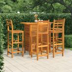 vidaXL 5-delige Tuinbarset massief acaciahout, Tuin en Terras, Tuinsets en Loungesets, Verzenden, Nieuw, Hardhout, 4 zitplaatsen