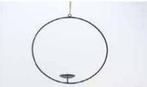 Metalen frame rond candleholder hang balance floral zwart, Ophalen of Verzenden, Nieuw