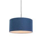 Moderne hanglamp zwart met antiek blauwe kap 50 cm - Combi 1, Huis en Inrichting, Lampen | Hanglampen, Nieuw, Overige materialen