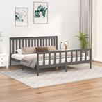 vidaXL Bedframe met hoofdbord massief grenenhout grijs, Verzenden, Overige maten, 200 cm, Grijs