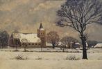 H C van Eck (1910-1983) - Kerk van Beekbergen in de winter, Antiek en Kunst