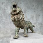 Figuur - NO RESERVE PRICE - Roaring Lion Sculpture - Brons, Antiek en Kunst